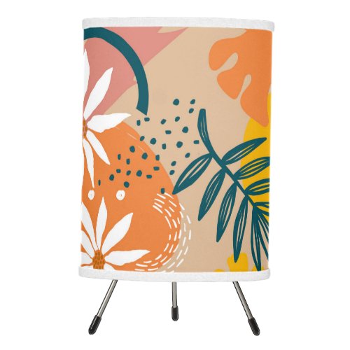 Floral Abstract Tripod Lamp