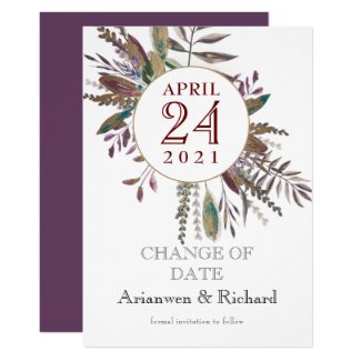 Floral abundance gold autumn Change the date Invitation
