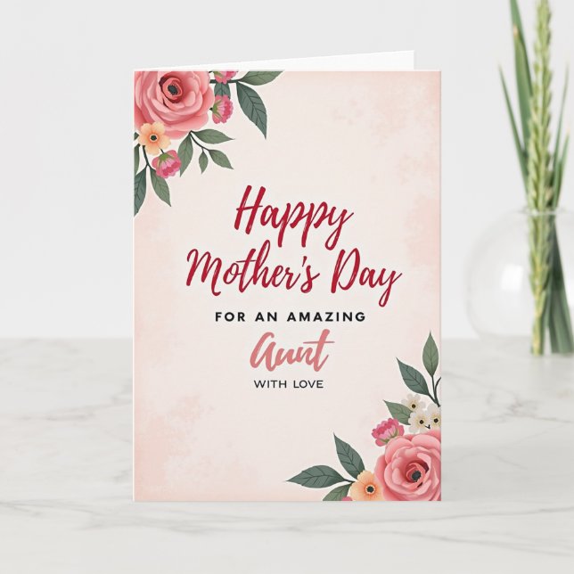 Floral Accent Mothers Day Card (Front)