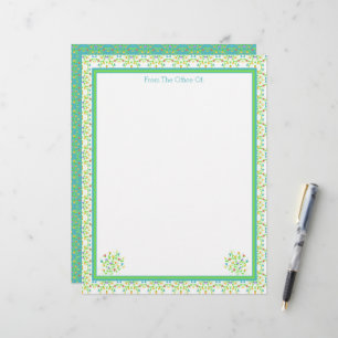 Floral Accented Designer Stationery Sheet Paper