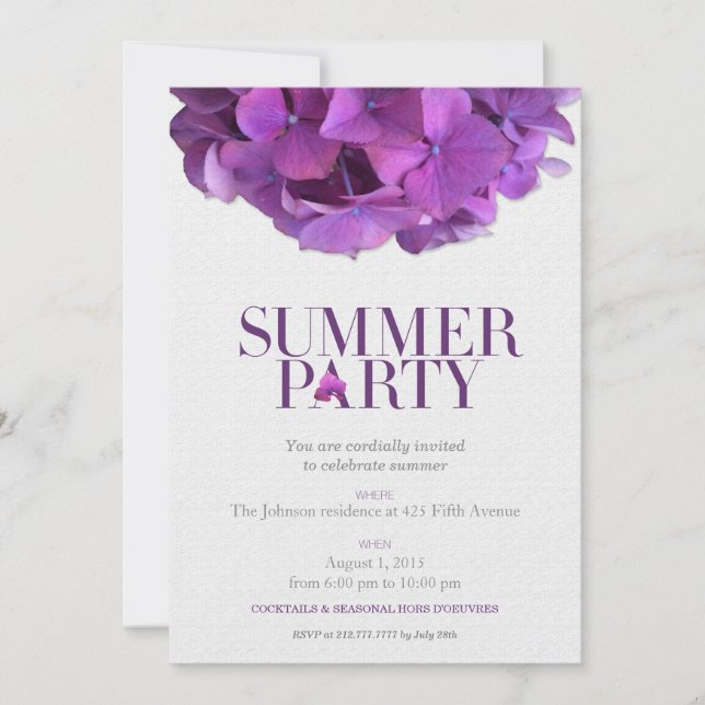 Floral Accents: Summer Party Invitation (Front)