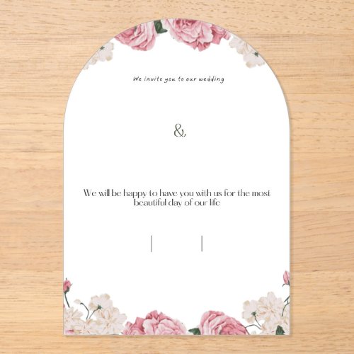 Floral Acrylic Wedding Invitation