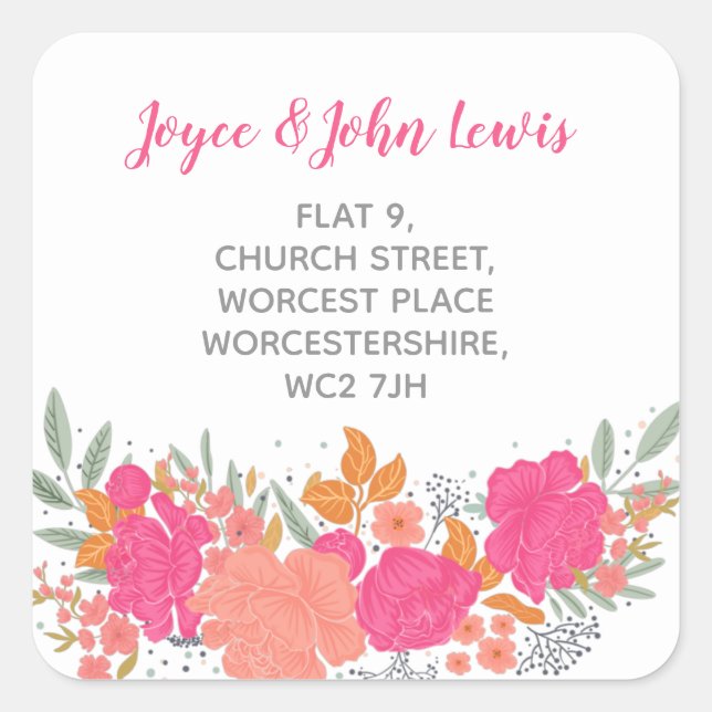 floral address label (Front)