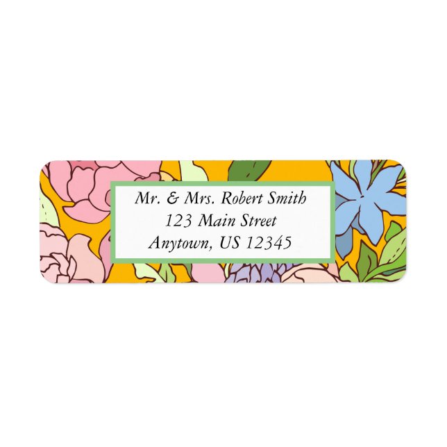 Floral Address Labels Customize Personalize (Front)
