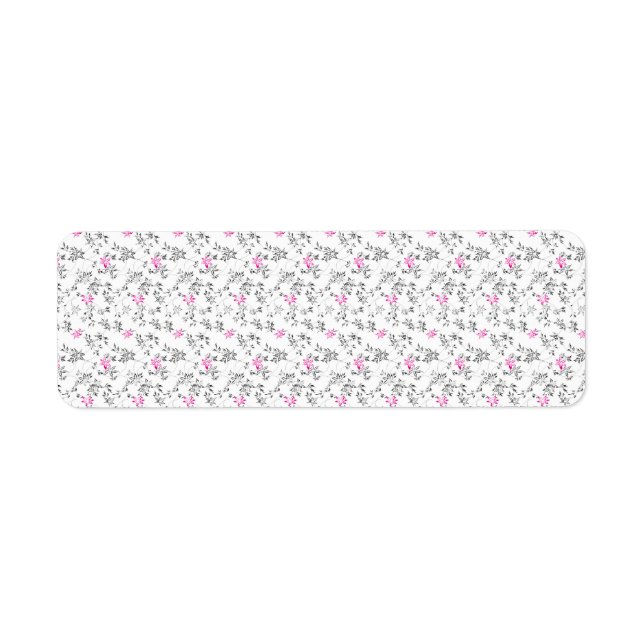 Floral Address Labels | Pink Mini Flower Pattern (Front)
