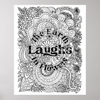 Floral Adult Coloring Quote Poster