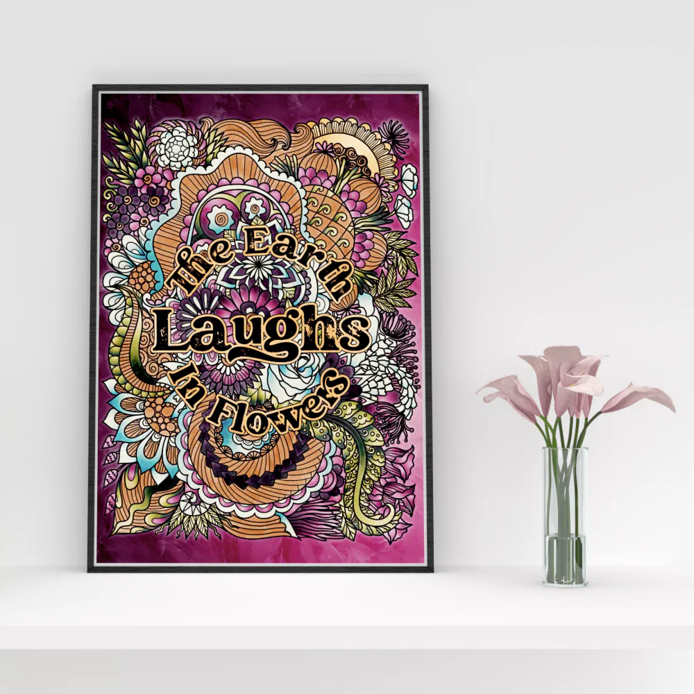 Floral Adult Coloring Quote Poster