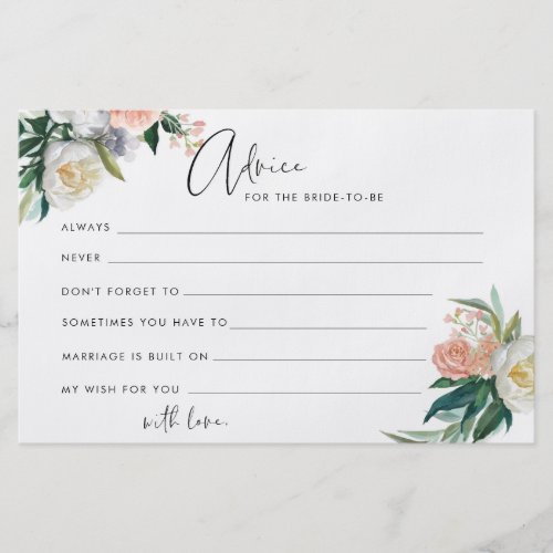 Floral Advice for the bride to be cards