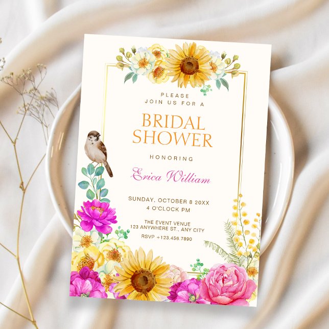 Floral aesthetic bridal shower invitation (Creator Uploaded)