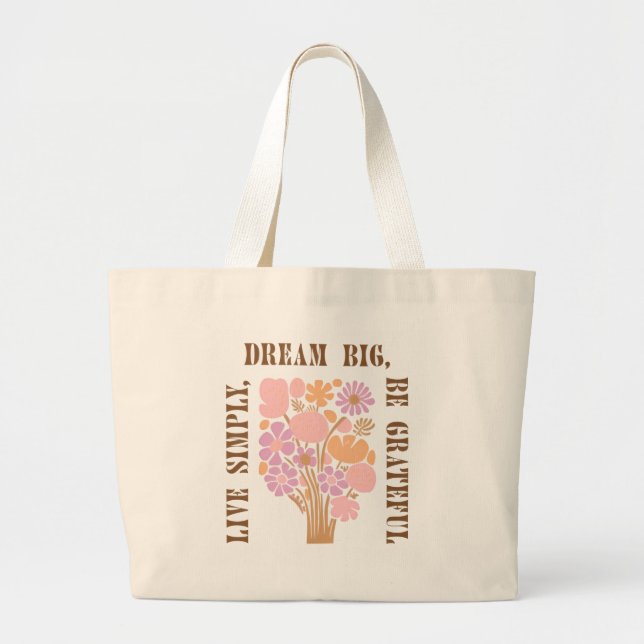 Floral Aesthetic Motivational Gift Tote bag (Front)