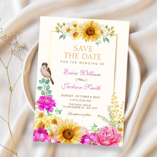 Floral aesthetic wedding save the date (Creator Uploaded)