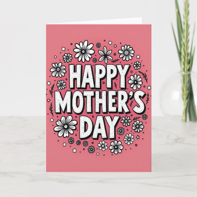 Floral Affectionate Mother Card (Front)
