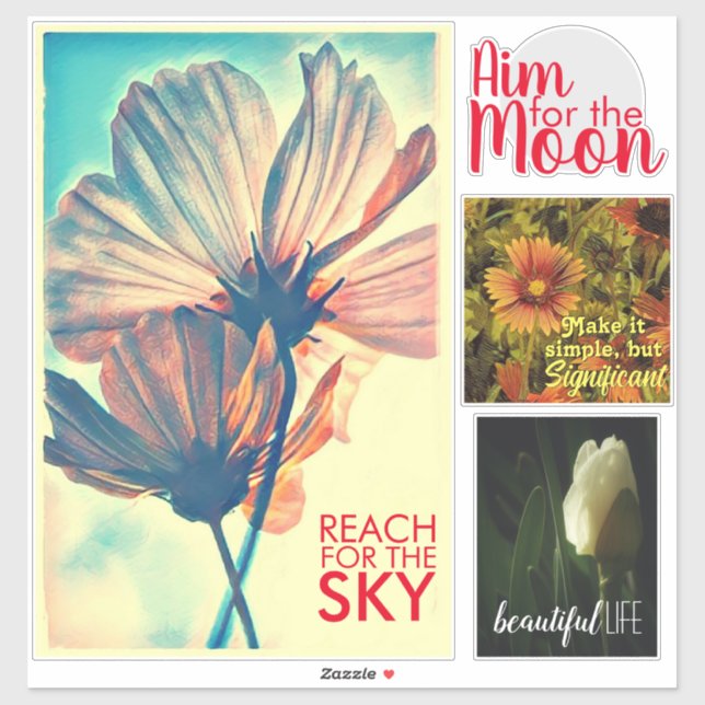 Floral Affirmation 4 Piece Collection Sticker (Sheet)