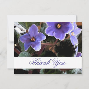Floral African Violet Thank You Card