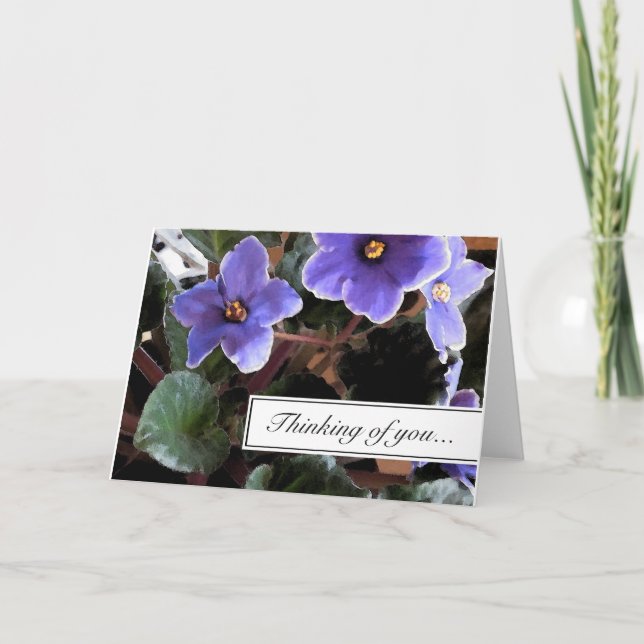 Floral African Violet Thinking of You   Card (Front)