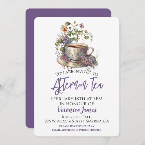 Floral Afternoon Tea Party Invitation