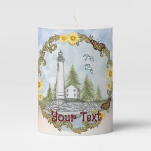 Floral Alabama Lighthouse Candle