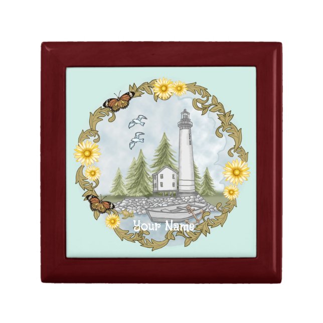 Floral Alabama Lighthouse Gift Box (Front)