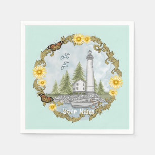 Floral Alabama Lighthouse    Napkins