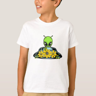 Floral Alien Spaceship T-Shirt