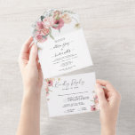 Floral All In One Wedding Invitation<br><div class="desc">This stylish floral all-in-one wedding invitations are very modern and cute. Elegant floral design features a wedding invitation and a self-addressed RSVP card that guests can simply mail back to you. All aspects of this design can be edited (font, text size, or floral accents moved/removed) to fit your needs. Please...</div>