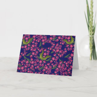 Floral Alligator Gator Girl Flowers Alligators Card