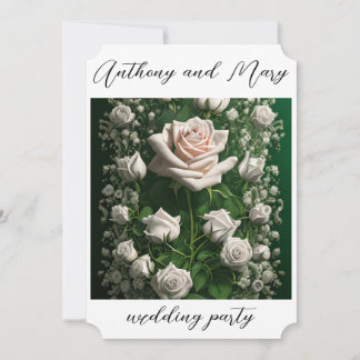 Floral Allure Wedding Party Card: heavenly love Invitation