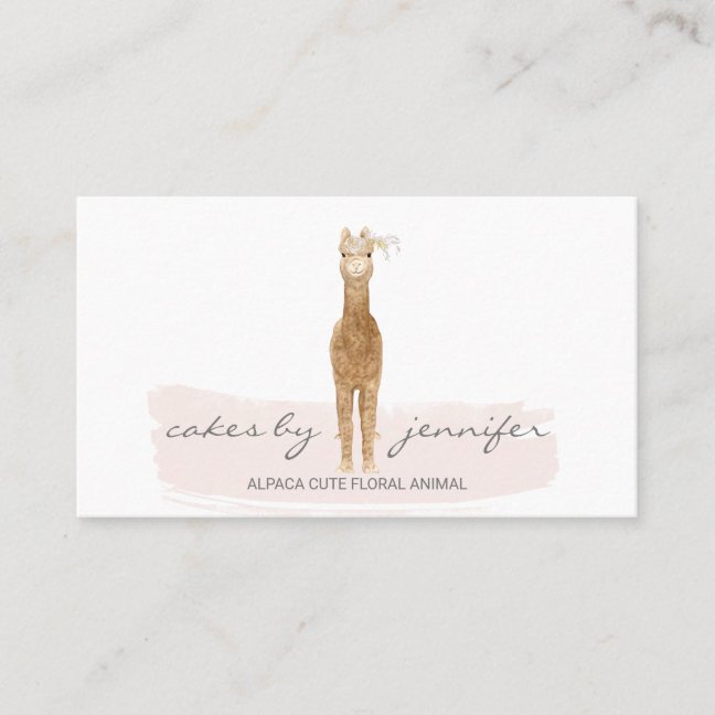 Floral Alpaca Farm Business Card
