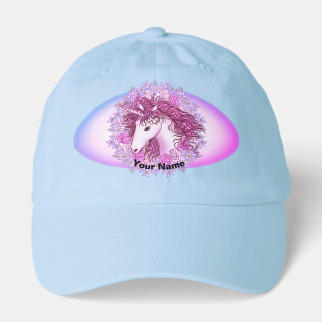 Floral Alpha Unicorn Hat (Front)