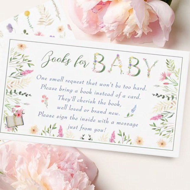 Floral Alphabet Baby Shower Books for Baby  Enclosure Card (Creator Uploaded)