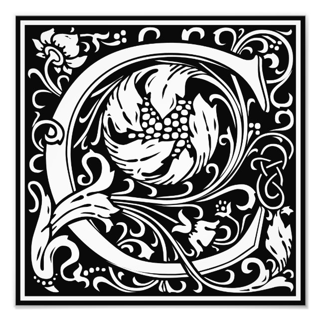 Floral Alphabet Monogram Letter C Photo Print (Front)