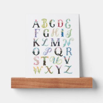 Floral Alphabets  Picture Ledge by fourwetfeet at Zazzle