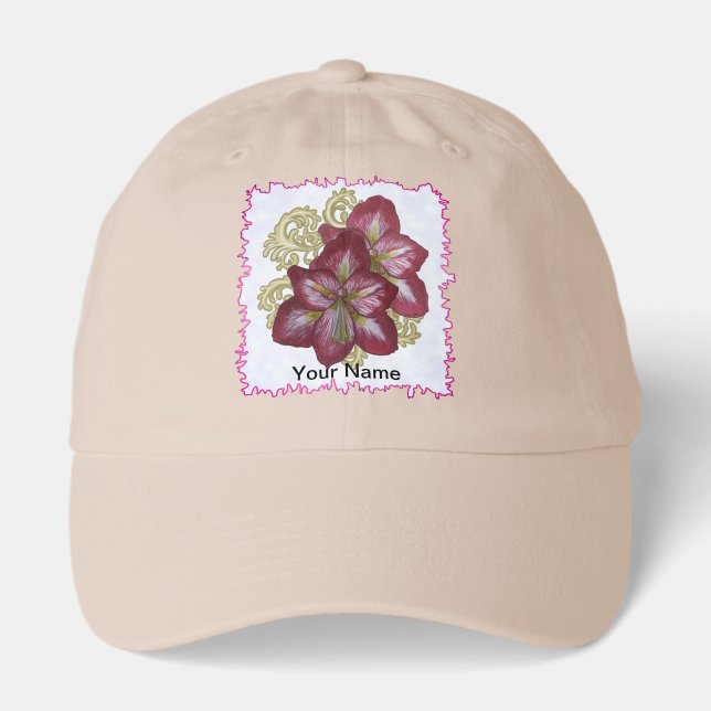 Floral Amaryllis T-Shirt  Hat (Front)