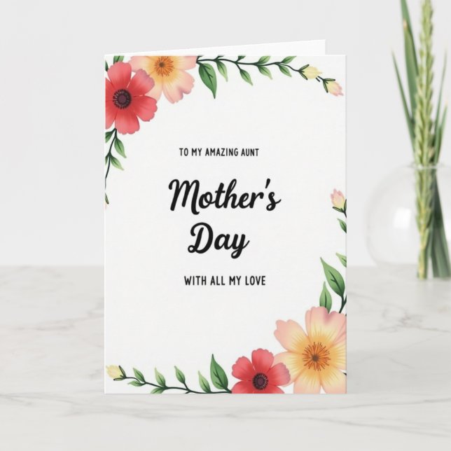 Floral Amazing Aunt Card (Front)