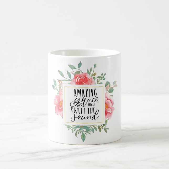 Floral "Amazing Grace" Coffee Mug (Center)