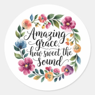 Floral Amazing Grace Sticker
