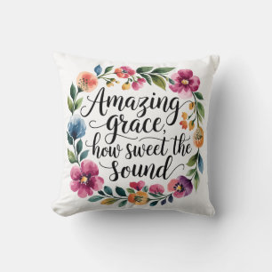 Floral Amazing Grace Throw Pillow