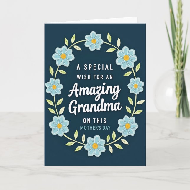 Floral Amazing Grandma Card (Front)
