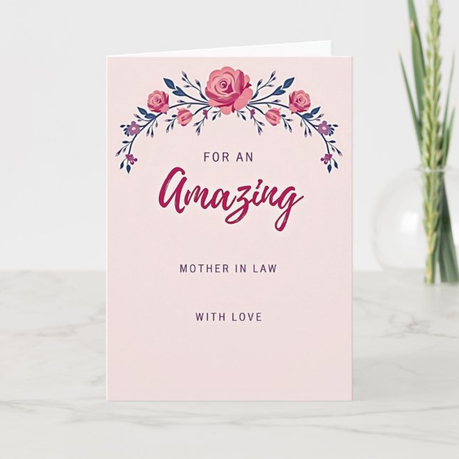 Floral Amazing Mother In Law Card (Front)
