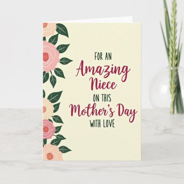 Floral Amazing Niece Card (Front)