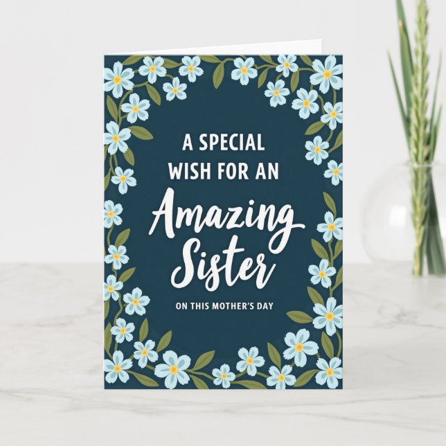 Floral Amazing Sister Card (Front)