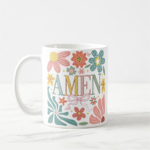 Floral Amen Art Coffee Mug