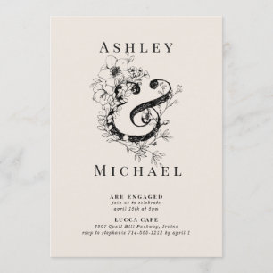 FLORAL AMPERSAND Blush Engagement Party Invitation