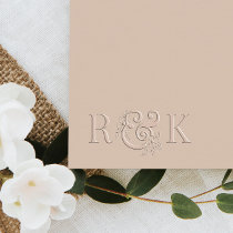 Floral Ampersand Romantic Wedding Initials Embosser