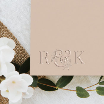 Floral Ampersand Romantic Wedding Initials Embosser by Paperpaperpaper at Zazzle