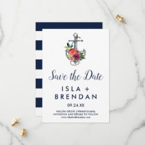 Floral Anchor | Autumn Save the Date Card