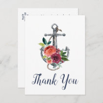 Floral Anchor | Autumn Thank You Postcard