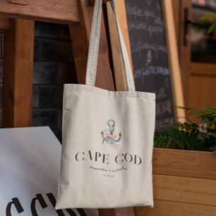 Floral Anchor Destination Wedding Welcome Tote Bag