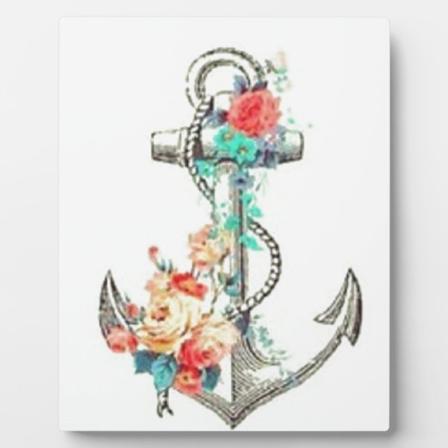 Floral anchor nautical plaque (Front)