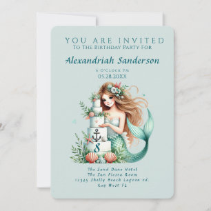 Floral Anchor Nautical Wedding Silver Gray Stripe Invitation